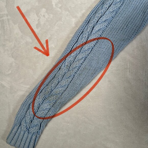 Tommy Bahama Sweater Women Size S Blue Cable Knit Pullover Hooded Long Sleeve - Picture 3 of 8